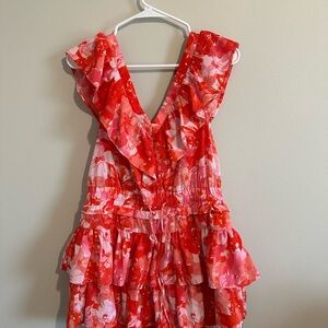Boutique Floral Ruffle Dress/Romper
